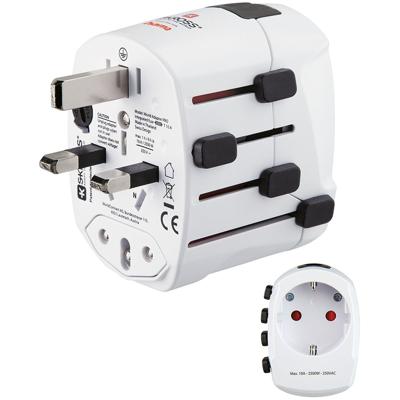 Hama Wereldreisadapter World Travel Pro, 3-polig Wifi adapter Wit