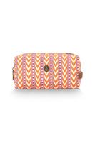 Pip Studio Pip Studio Coco Cosmetic Bag Medium Samba Stripe Orange 21.5x10x10.5cm