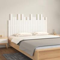Hoofdbord wandmontage 140x3x80 cm massief grenenhout wit