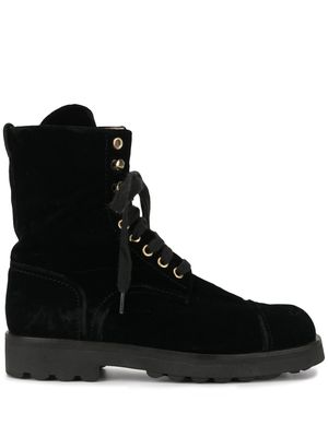 CHANEL Pre-Owned bottines à logo brodé - Noir