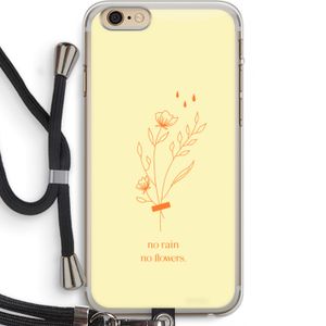 No rain no flowers: iPhone 6 PLUS / 6S PLUS Transparant Hoesje met koord
