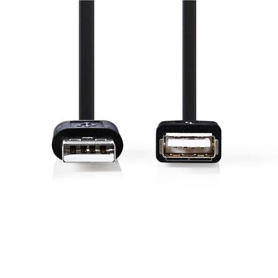 USB 2.0-Kabel | A Male - A Female | 2,0 m | Zwart [CCGB60010BK20]