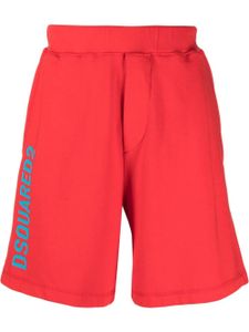 DSQUARED2 short de sport à logo imprimé - Rouge