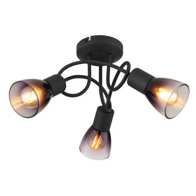 Globo Zwarte plafondlampSatella 3-lichts krul - 54312-3D