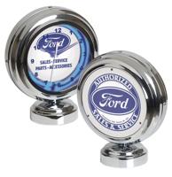 Ford Tafelmodel Klok Met Blauwe Neon Authorized Sales & Service Graphics
