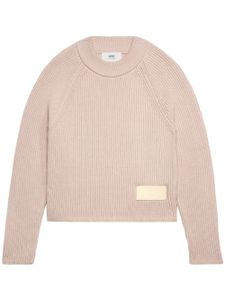 AMI Paris pull en maille à patch logo - Rose