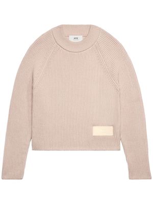 AMI Paris pull à patch logo - Rose