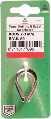 Kous 2-3mm rvs 2st - Deltafix