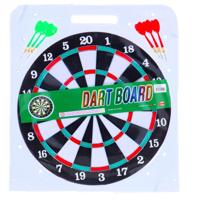 No Brand Dartboard tweezijdig met 6 pijlen 37 cm | 3 stuks