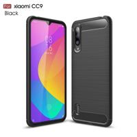 Geborsteld textuur koolstofvezel TPU Case voor Xiaomi mi CC9 (zwart)