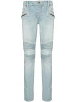 Balmain jean slim à effet délavé - Bleu