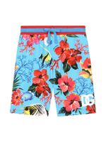 Dolce & Gabbana Kids bermuda à imprimé tropical - Bleu