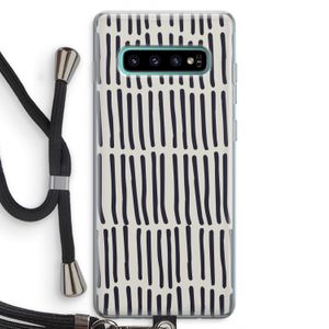 Moroccan stripes: Samsung Galaxy S10 Plus Transparant Hoesje met koord