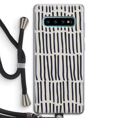 Moroccan stripes: Samsung Galaxy S10 Plus Transparant Hoesje met koord