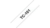 Labeltape Brother P-touch TC-101 12mm zwart op transparant - thumbnail