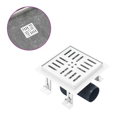 vidaXL Doucheafvoer 12x12 cm roestvrij staal vidaXL Doucheafvoer 12x12 cm roestvrij staal