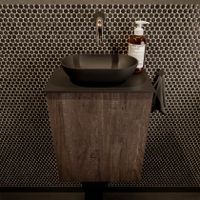 Mondiaz Fowy toiletmeubel 40cm dark brown met blad en waskom urban midden zonder kraangat