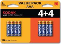 Kodak MAX alkaline batterij AAA blister(8) - 3017210