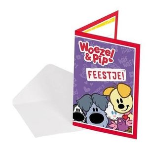 8x Woezel en Pip kinderfeestje uitnodigingen