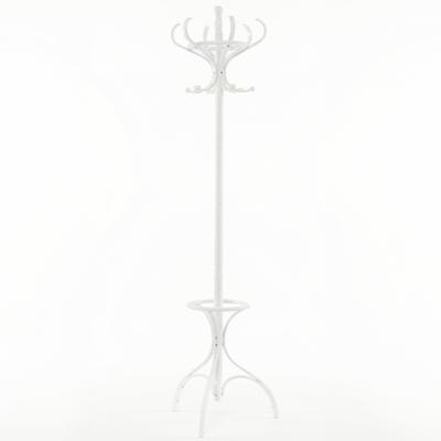 Berken Kapstok van Milieukwaliteit Multifunctionele Kleerhanger met Parapluhouder 12 Haken Jasboom met 360 ° Roterende Bovenste Laag Wit