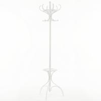 Berken Kapstok van Milieukwaliteit Multifunctionele Kleerhanger met Parapluhouder 12 Haken Jasboom met 360 ° Roterende Bovenste Laag Wit