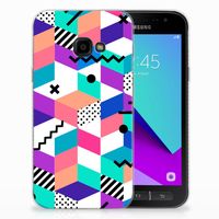 Samsung Galaxy Xcover 4 | Xcover 4s TPU Hoesje Blokken Kleurrijk - thumbnail