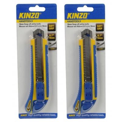 Kinzo hobby snijmesjes - 4x stuks - 18 mm - breekmesjes - metaal/kunststof