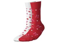 esmara 2 Paar sokken (Lippen/strikjes, 39-42)