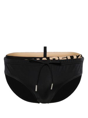 DSQUARED2 short de bain à logo imprimé - Noir