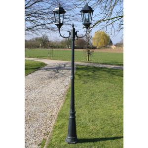 VidaXL Tuinlantaarn met 2 armen 230 cm aluminium donkergroen/zwart