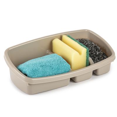 Plasticforte Spons houder - 26x14 cm - taupe - doekjes organizer