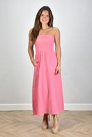 Xirena poplin strapless jurk Finnian roze