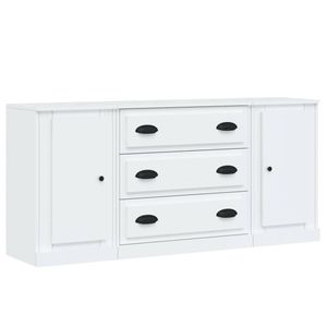 The Living Store Dressoir Classic - Hoogglans wit - 140 x 35.5 x 67.5 cm