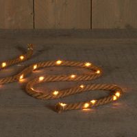 3x Touwverlichting lichtsnoer jute 20 leds met timer op batterij   - - thumbnail