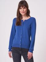 Basic fijngebreid vest met ronde hals van biologisch cashmere