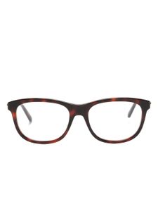 Gucci Eyewear lunettes de vue rectangulaires à plaque logo - Marron