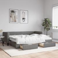 Slaapbank onderschuifbed en lades 80x200 cm stof donkergrijs
