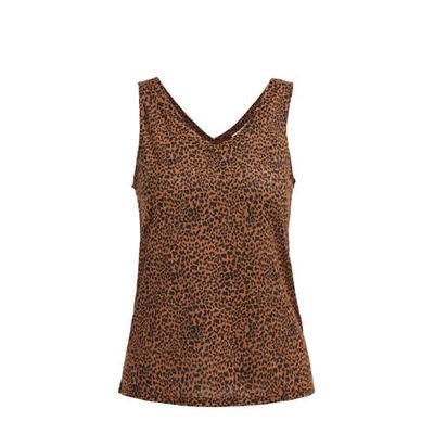 WE Fashion linnen top met all over print bruin/zwart WE Fashion linnen top met all over print bruin/zwart