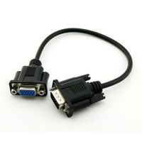 VGA Extension Cable, Black 30CM, M/F - thumbnail