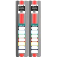 Benza Kaftpapier voor schoolboeken - lichtgrijs, donkergrijs, rood - 200 x 70 cm - 6 rollen