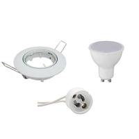 Kantelbare LED Inbouwspot Set - GU10 - Rond - Glans Wit - 4W - 6400K