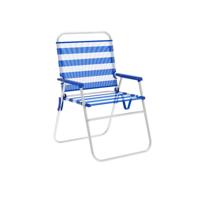 Marbueno Opvouwbare Stoel Aluminium Strepen Blauw en Wit Strand en Zwembad 52X56X80 cm 10313