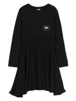 Dkny Kids robe en coton à patch logo - Noir