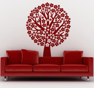 Sticker boom bloemen