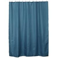 Douchegordijn Basic Elegance - met ringen - blauw - polyester - 180 x 200 cm - wasbaar