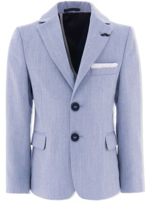 Moustache blazer en serge à coupe ajustée - Bleu