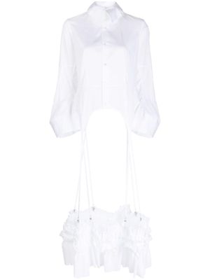 Noir Kei Ninomiya chemise en coton à volants - Blanc