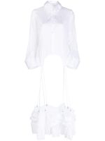 Noir Kei Ninomiya chemise en coton à volants - Blanc Noir Kei Ninomiya chemise en coton à volants - Blanc