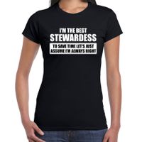 I'm the best stewardess t-shirt zwart dames - De beste stewardess cadeau 2XL  -