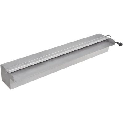 VidaXL Zwembadwaterval met led&apos;s rechthoekig 60 cm roestvrij staal